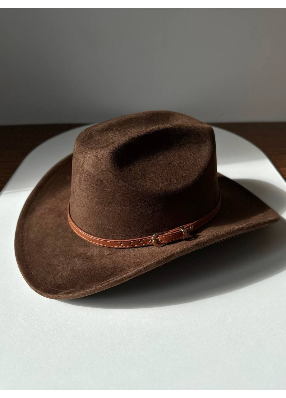 Капелюх Федора Ковбойка унісекс замшевий з ремінцем SAHARA No Brand (360603489)