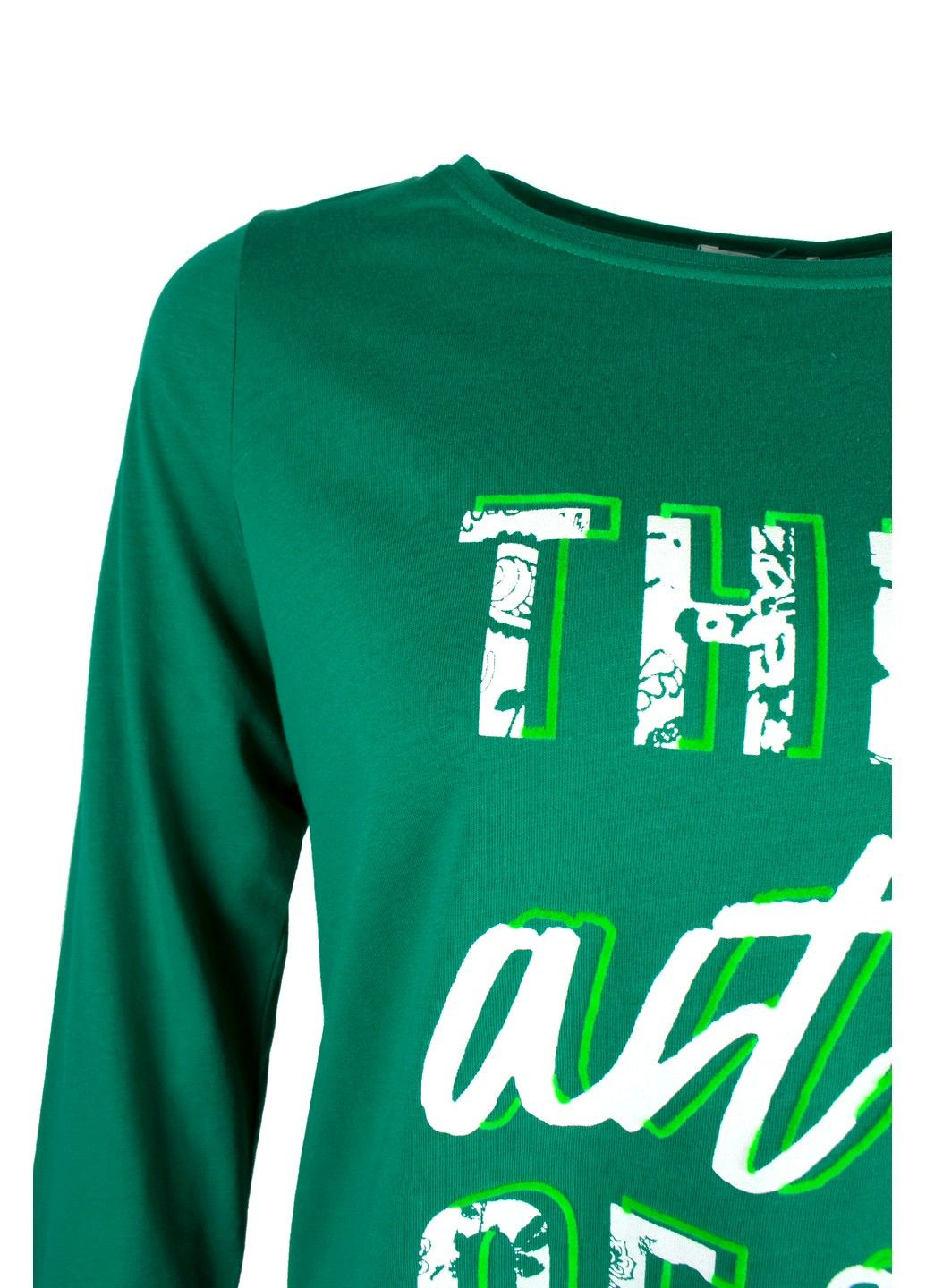 Кофта женская зеленая с принтом на груди The art of Love 011221-002161 Cecil (303024061)