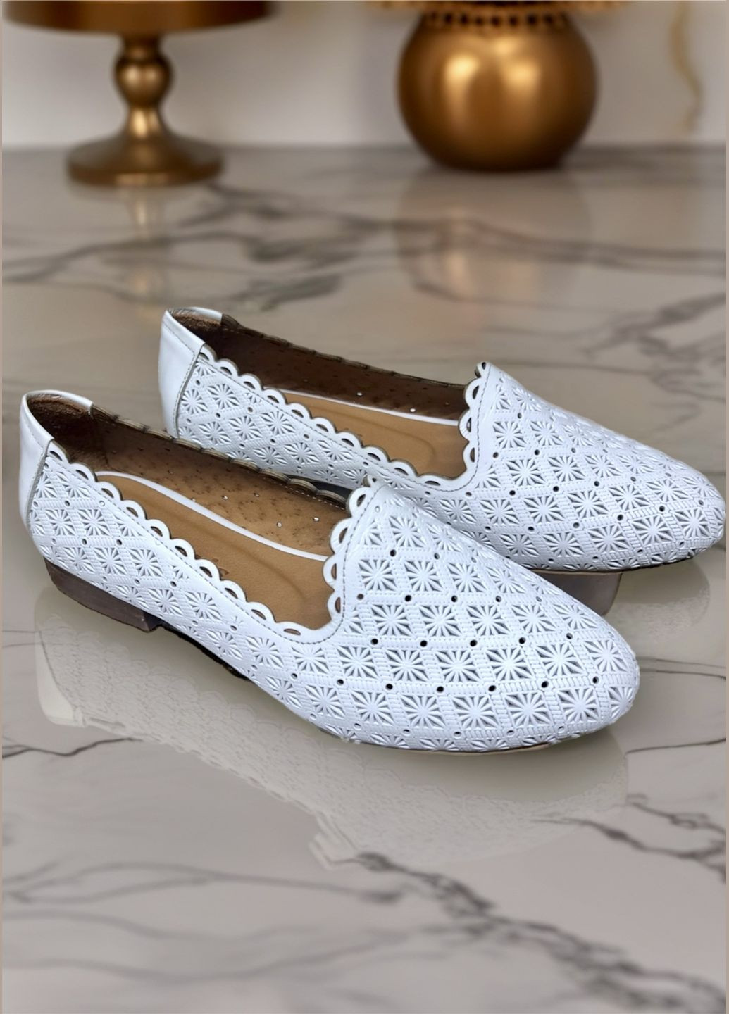 No Brand Туфлі жіночі білий з натуральна шкіра, — літо (329187592)