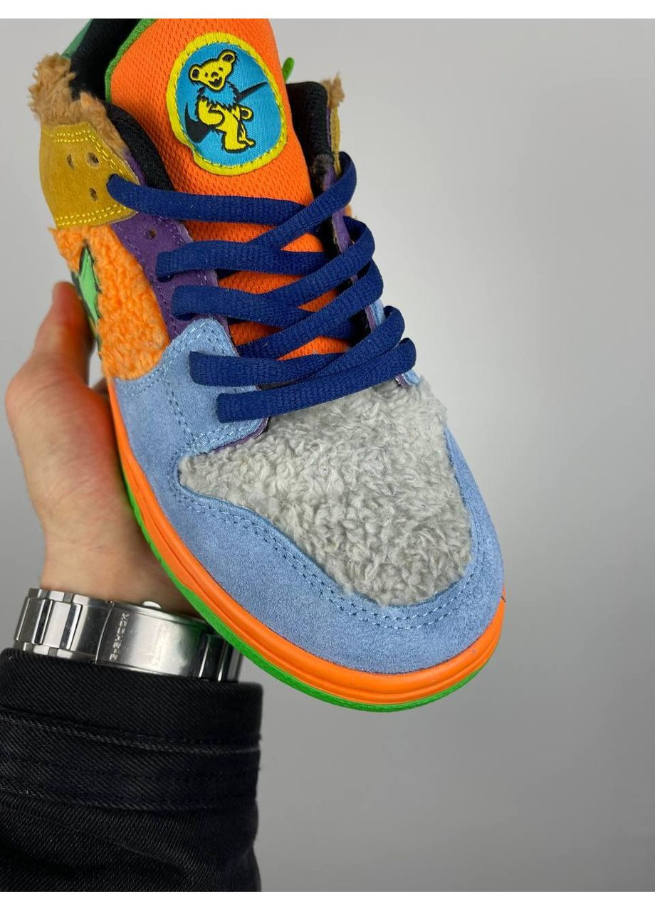Цветные демисезонные кроссовки мужские nike sb dunk low x grateful dead bears multicolor найк сб данк No Brand