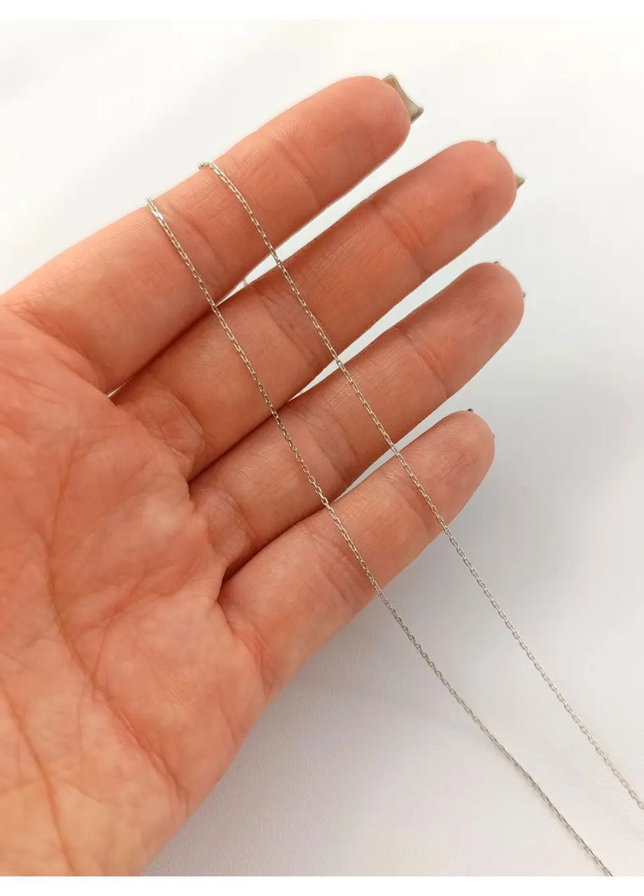 Цепь золотая женская якорное плетение 45 см, 1,31 г., Белое золото 585 проба Ц083 No Brand Ланцюжок (368785349)