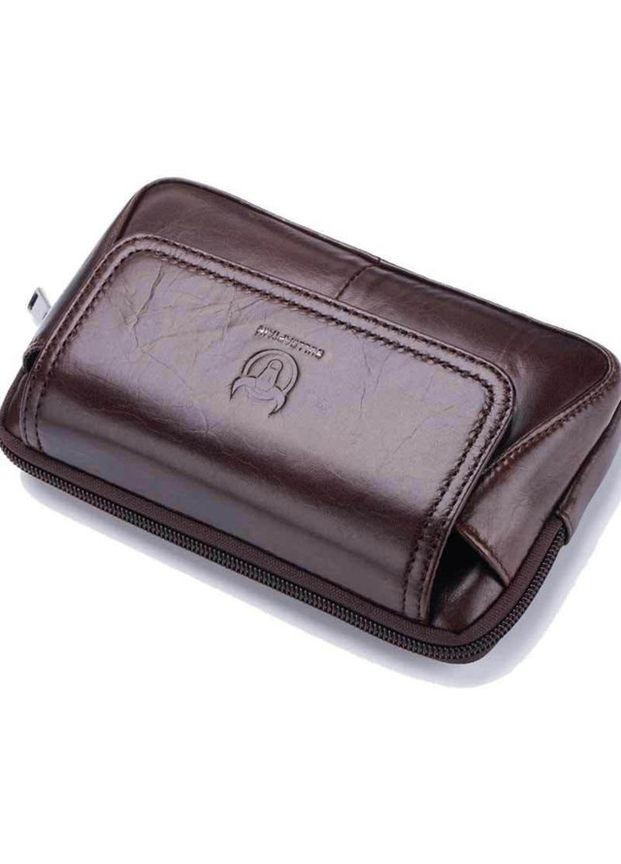 Сумка чоловіча шкіряна на ремінь месенджер в дорогу для документів чохол для телефону сумочка на пояс BULL (332768935)