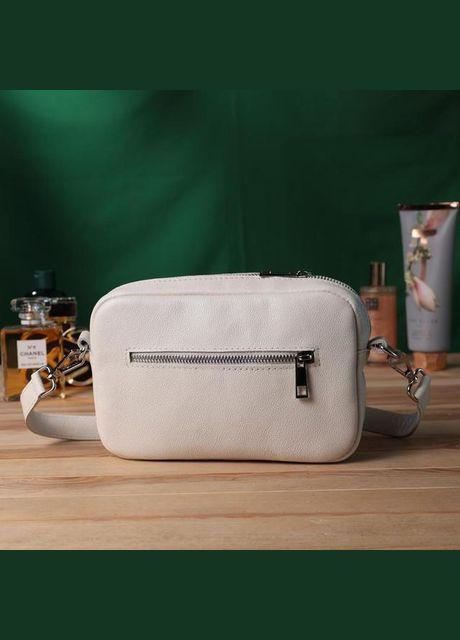 Сумка кросс-боди через плечо женская кожаная маленькая Бежевый 35612 Shvigel (336889577)