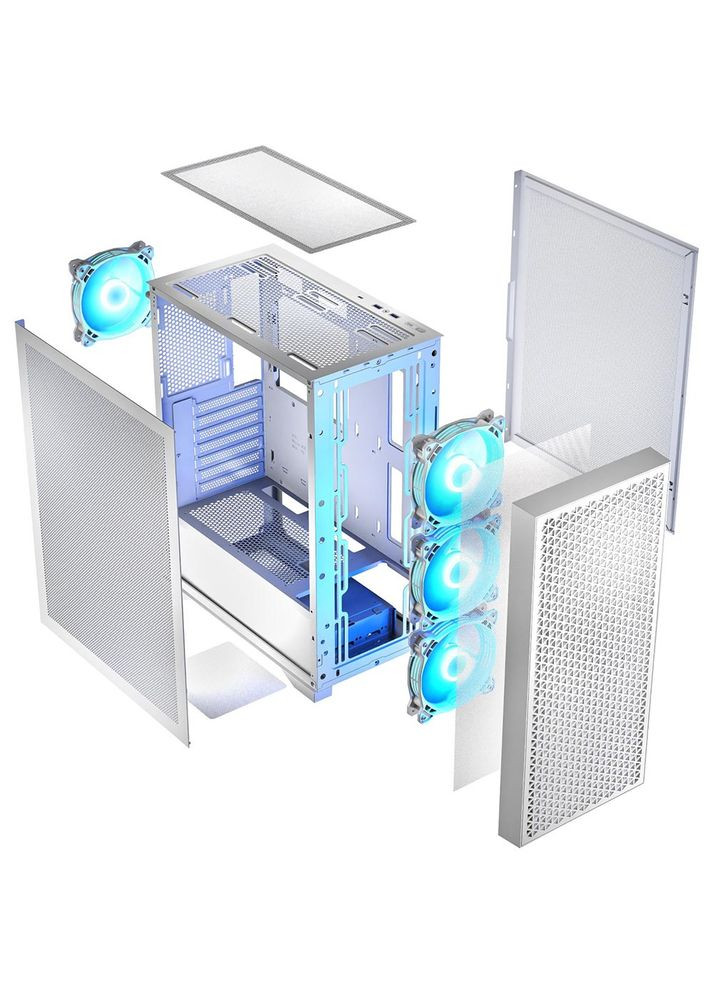 Корпус DART PRO ARGB MIDI WHITE MESH fans 4x120mm без БР ATX (AT-DART-PRO-ARGB-20) Logic Concept (326800586)