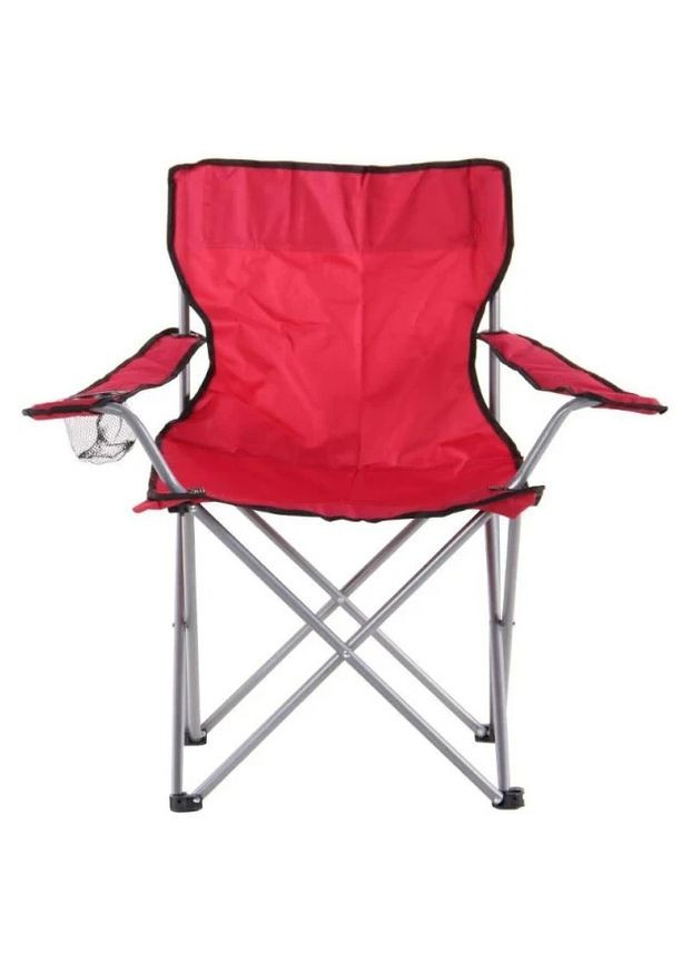 Стілець туристичний складний компактний зручний ЧЕРВОНИЙ кемпінговий стілець для риболовлі та відпочинку No Brand (288139020)
