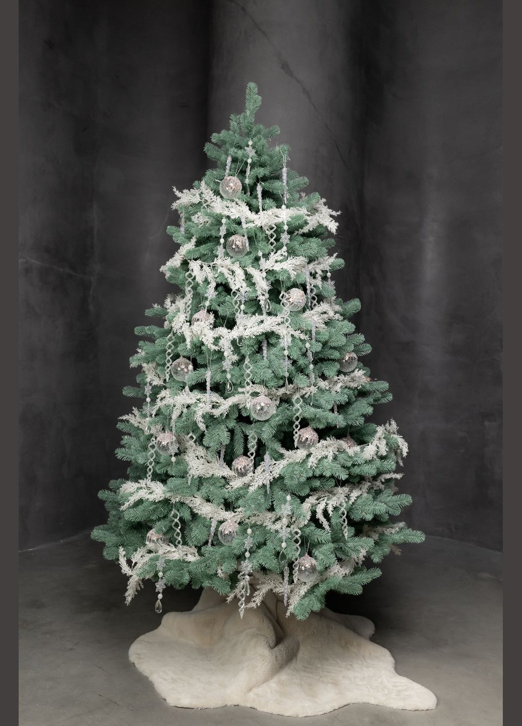 Искусственная литая елка ЭЛИТ Голубая 2.30м с подставкой на 30% больше веточек Yalunka Tobi (347585326)