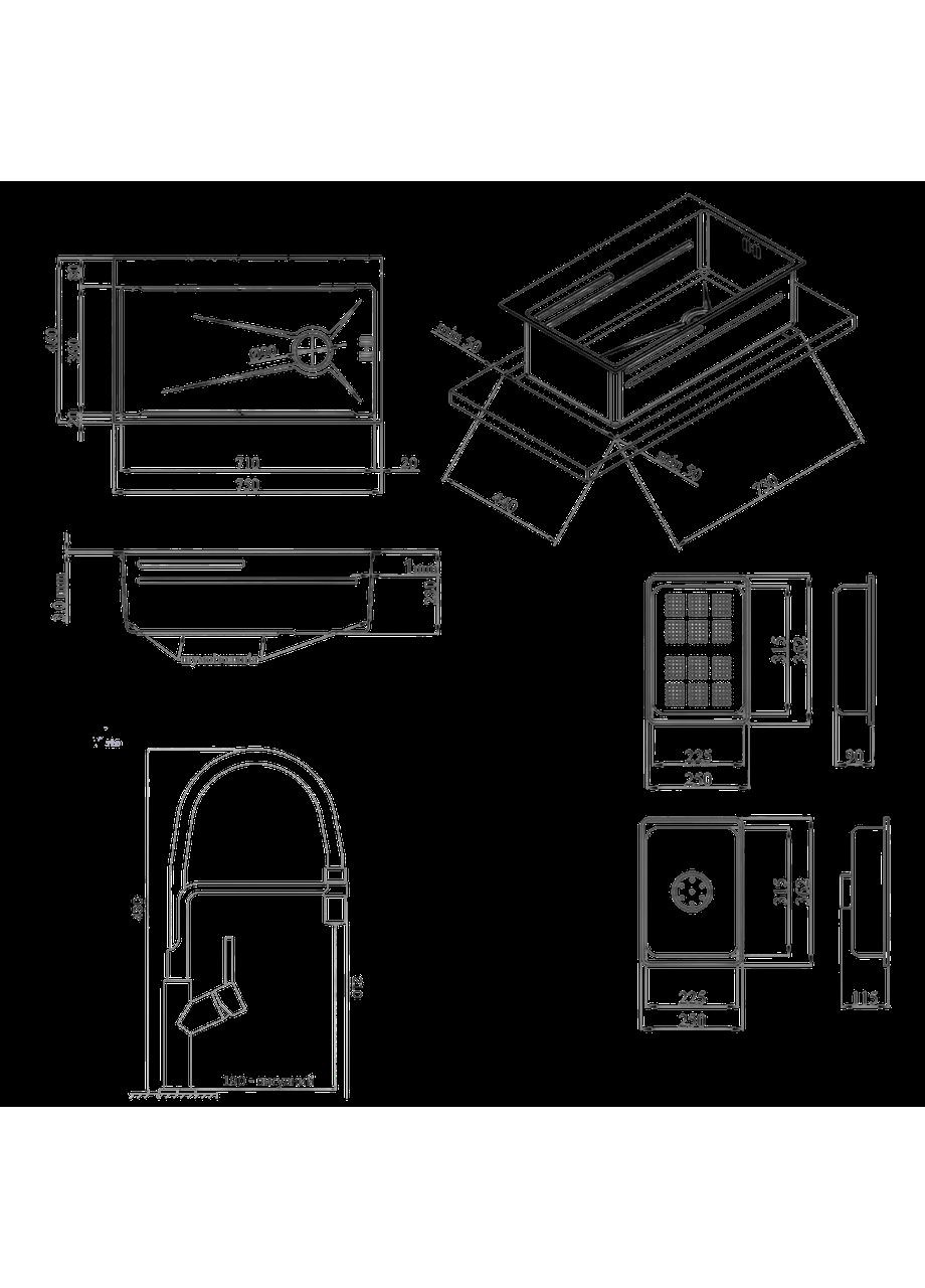 Комплект кухонної мийки HM 7546 NANO BLACK Kraft (349512643)