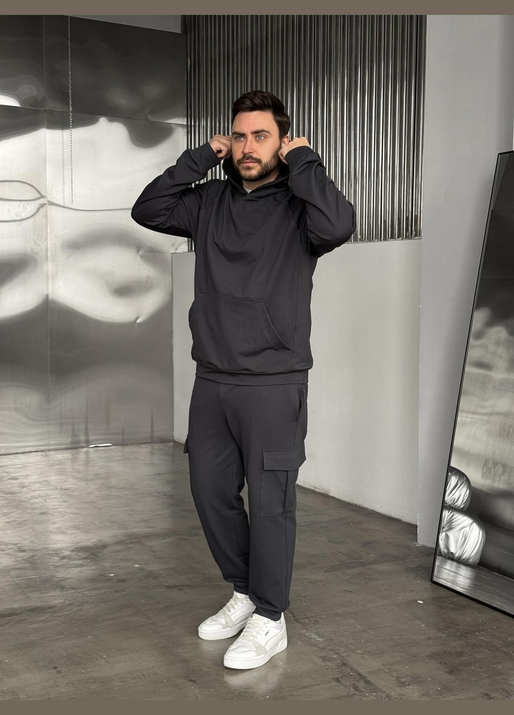 Мужской спортивный костюм Jack с худой серый No Brand (329629138)