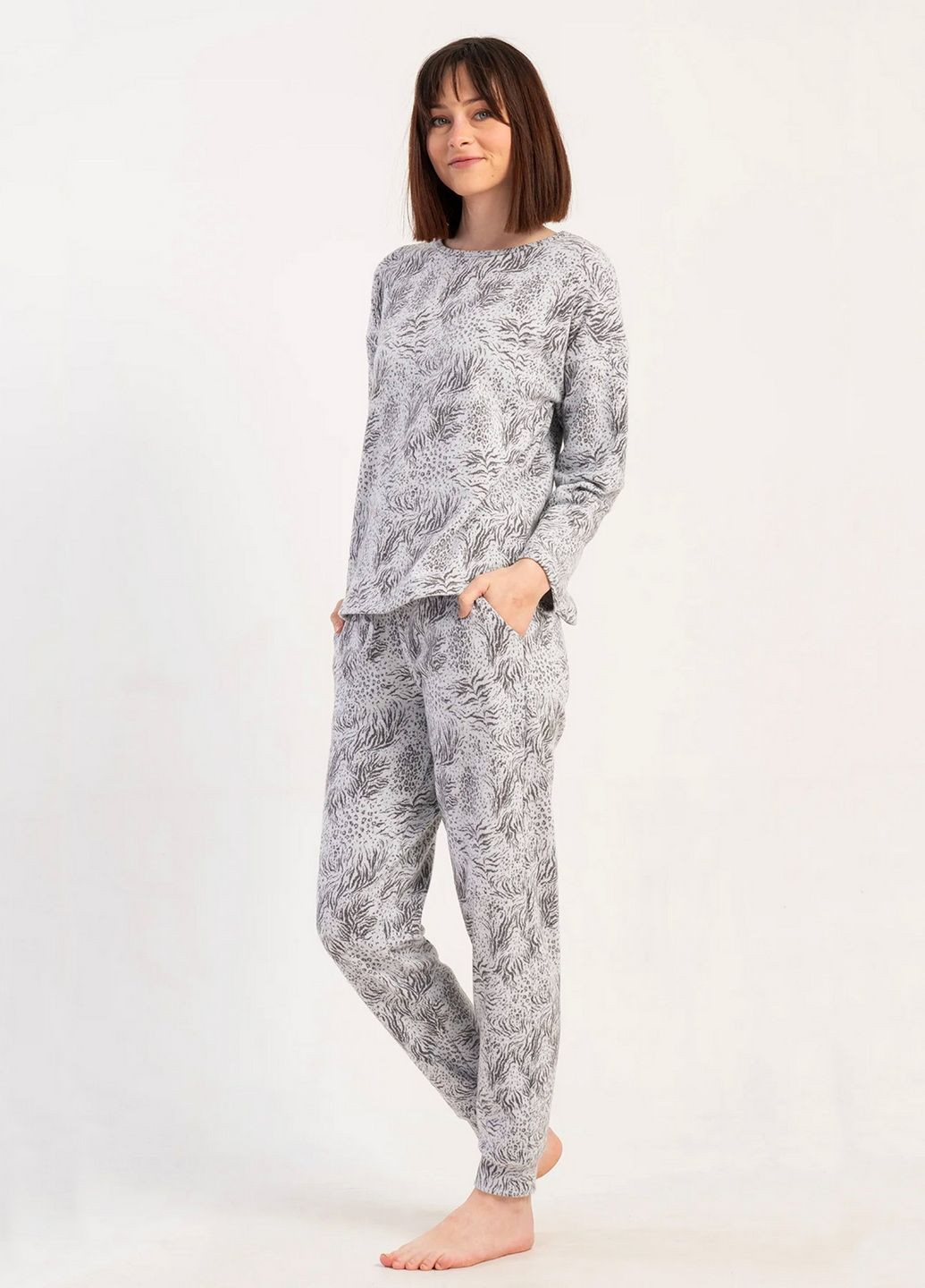 Серая зимняя пижама женская Vienetta