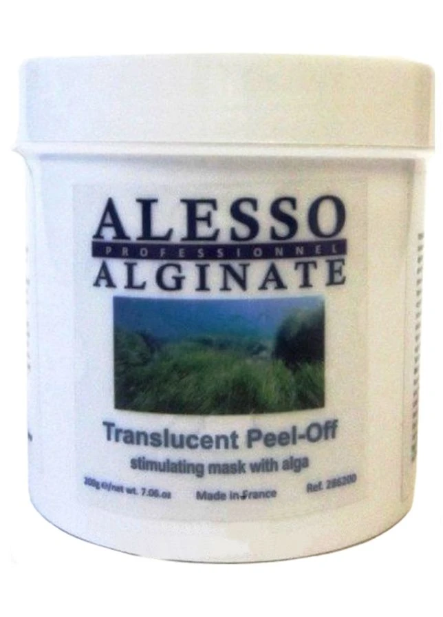 Альгинатная стимулирующая маска для лица с морскими водорослями Translucent Alginate Peel-Off Face Mask With Alga 40g Alesso Professionnel (379159680)