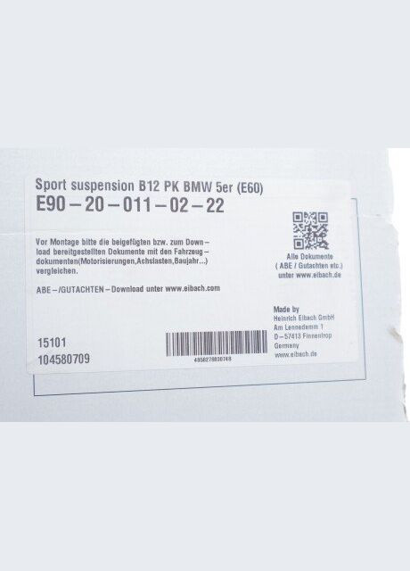 Комплект ходовой части (амортизаторы/пружины) (B12 Pro-Kit) BMW 5 (E60) 04-10 E90-20-011-02-22 (opt-om) No Brand (339633423)