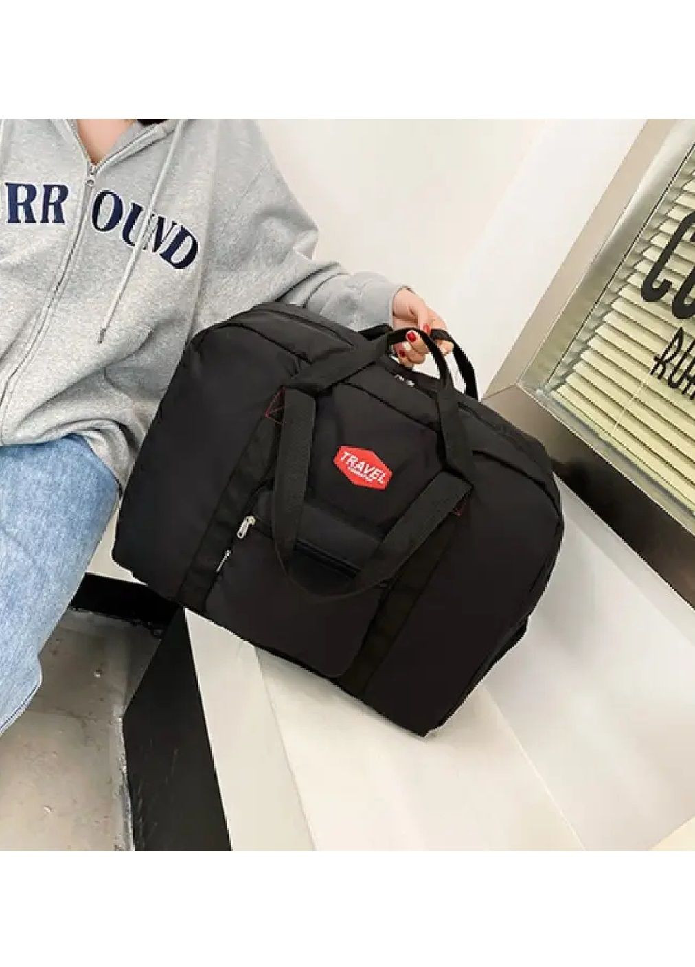 Дорожня сумка трансформер для поїздок подорожей із тканинними ручками 4 штуки 54х40х20 см 43,2 літра (479750-Prob) Чорна Unbranded (323190381)