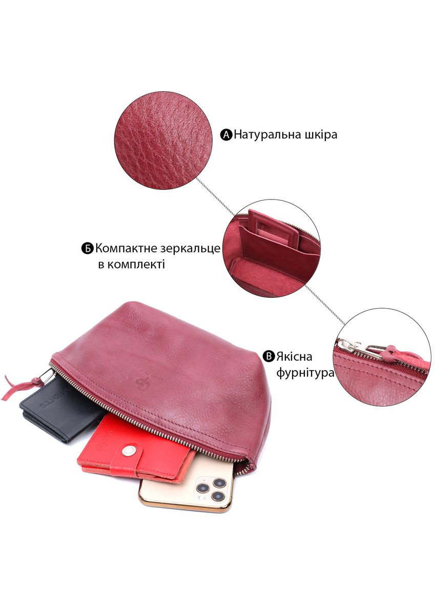 Зручна жіноча шкіряна косметичка 16792 Grande Pelle (332052674)