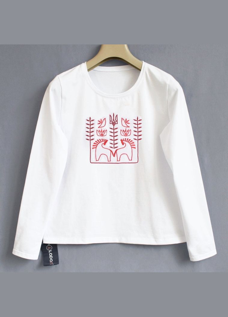 Жіночий лонгслів з сучасною етно вишивкою Воля Ladan - (301026300)