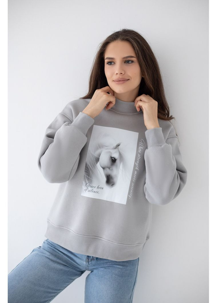 Світло-сірий світшот жіночий 09-4201-107н Авекстекс без декору (367165164)