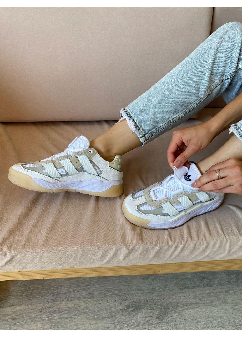 КРОССОВКИ ЖЕНСКИЕ ADIDAS NITEBALL WHITE GUM АДИДАС НАЙТБОЛ No Brand бежевые демисезоны (369389796)
