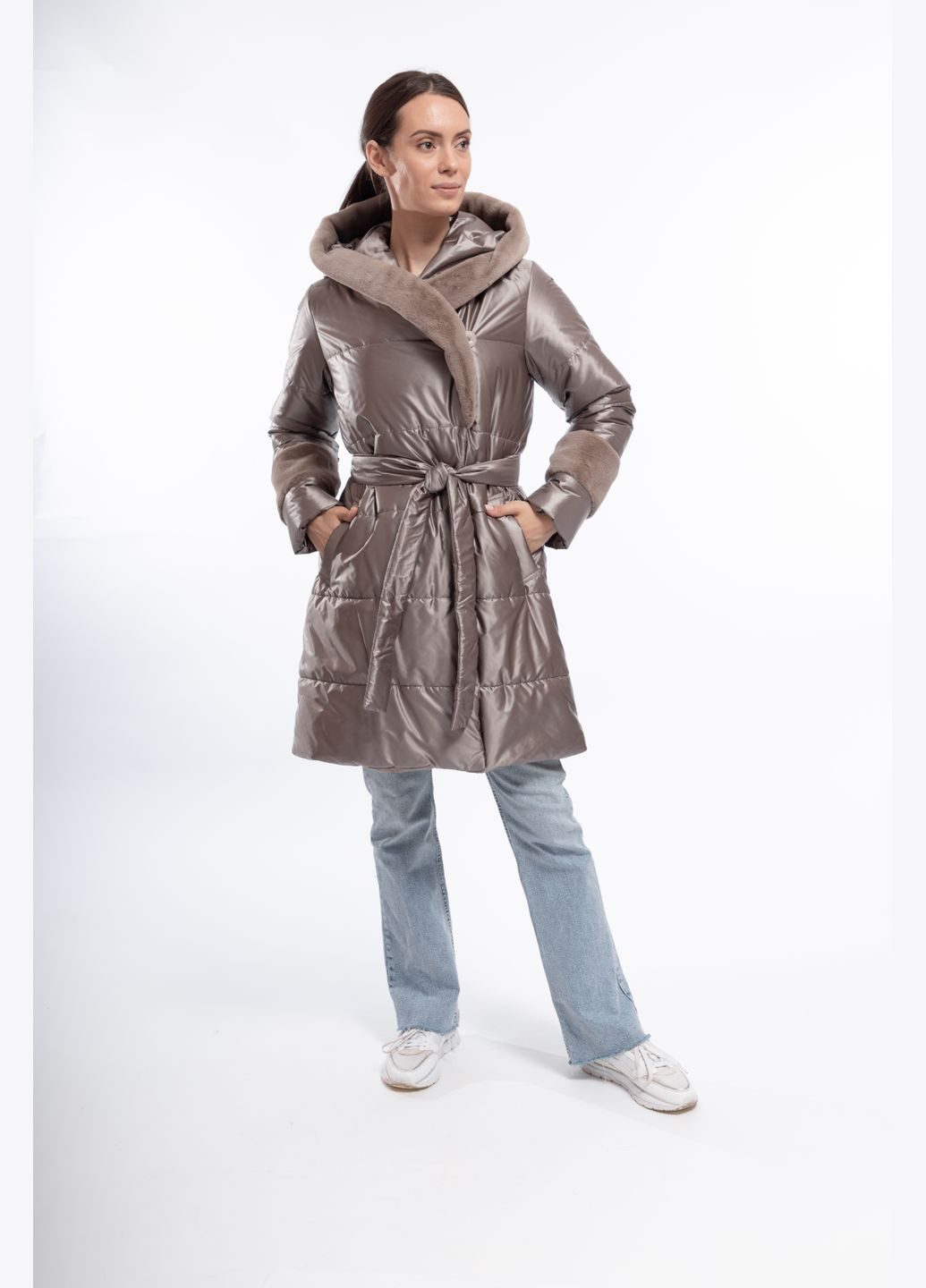 Бежеве зимнє Пальто Бежевий Зима Повсякденний Alberto Bini