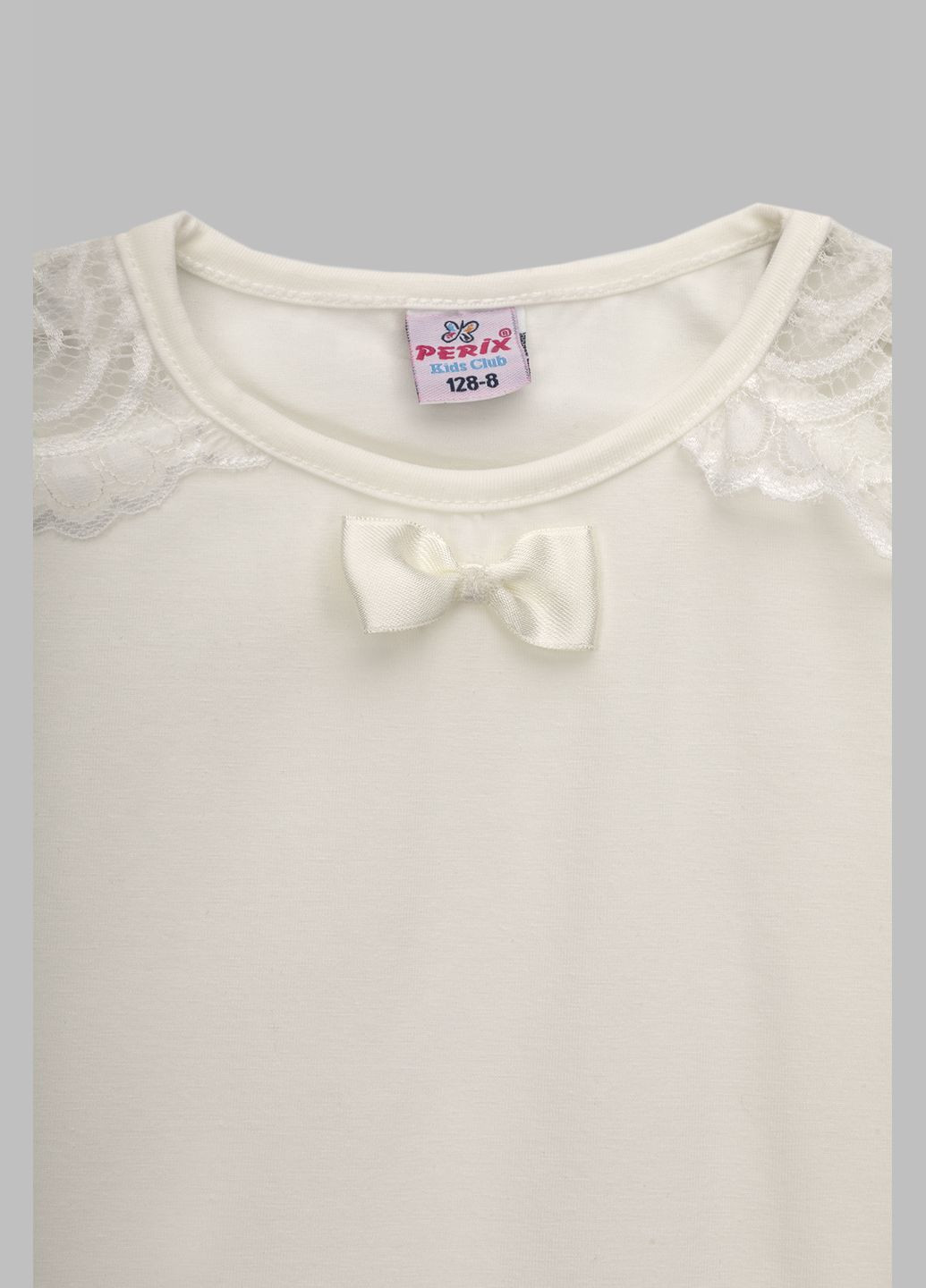 Молочная однотонная блузка Perix Kids демисезонная
