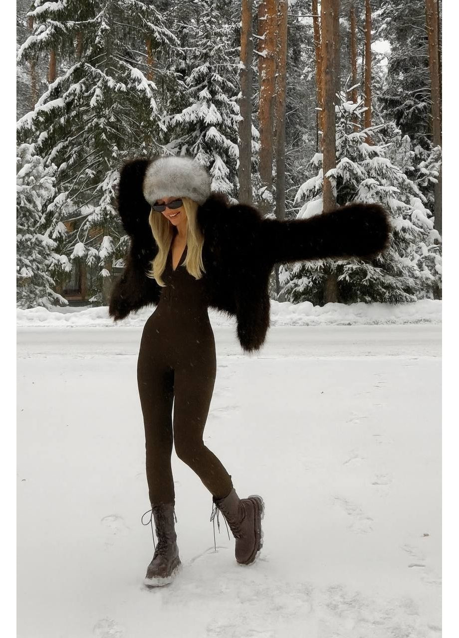 Жіночий комбінезон утеплений Nositi 1173-13 коричневий