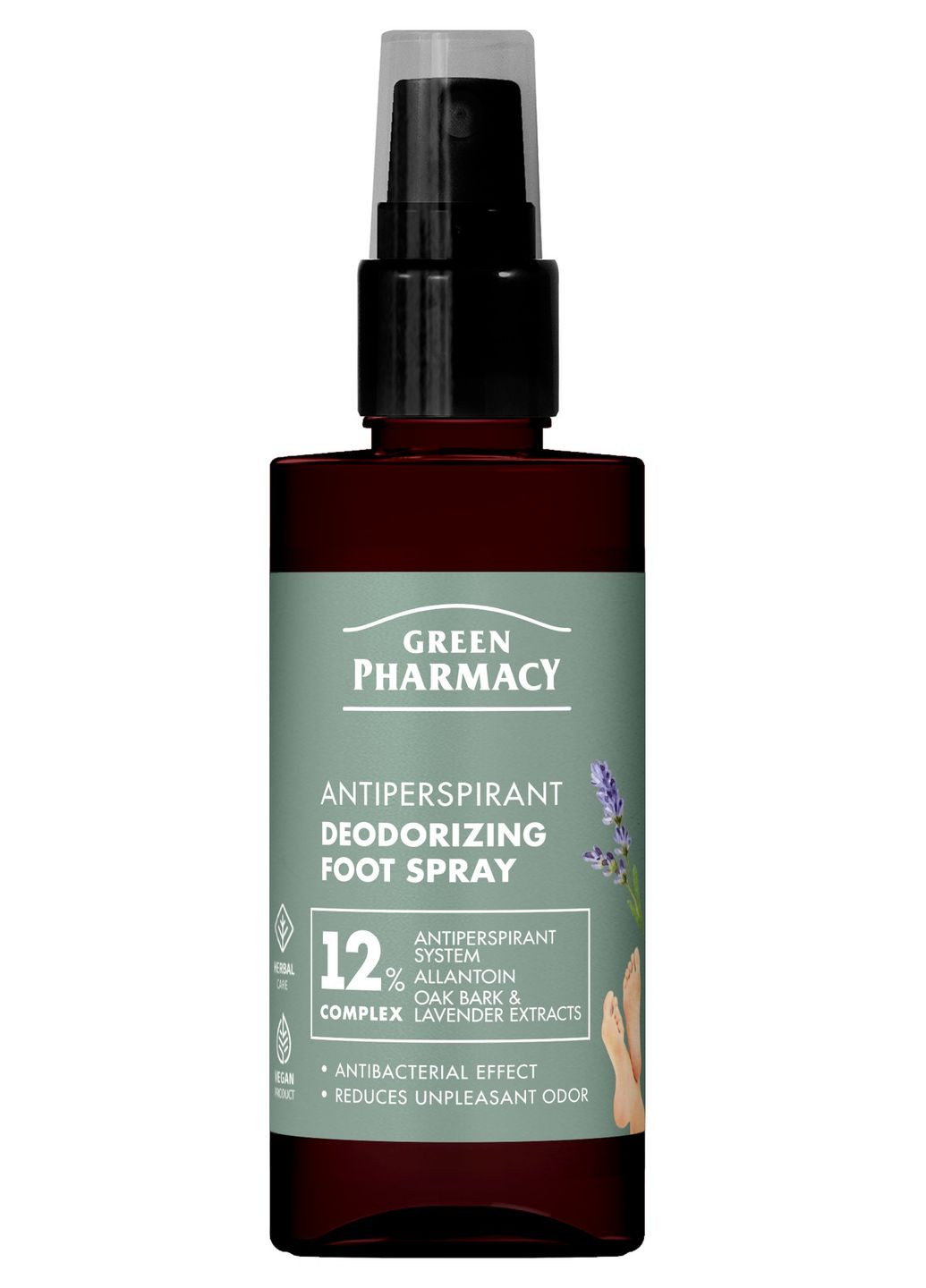 Дезодоруючий спрей-антиперспірант для ніг, 150 мл Green Pharmacy (346241096)