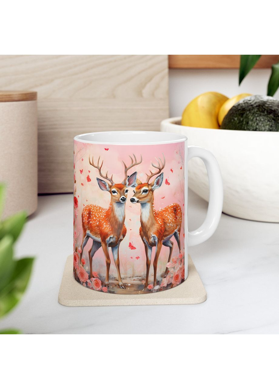 Керамическая чашка с дизайном "Олени" No Brand (368671291)