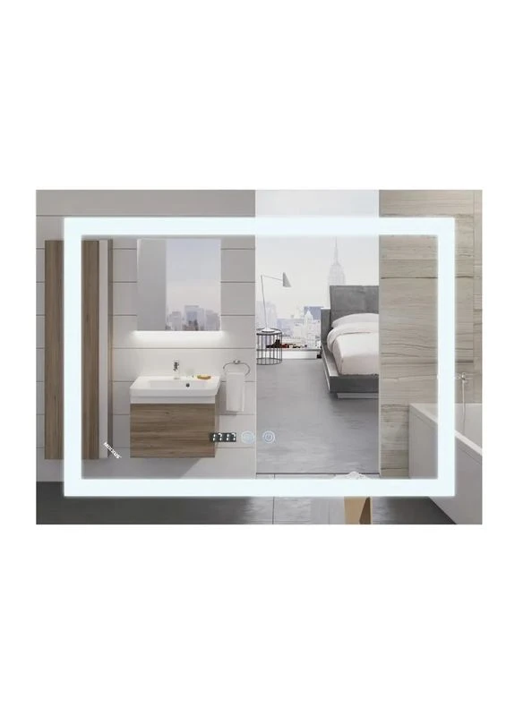 Зеркало с LED Touch, Anti-fog, диммером, регулятором яркости, часами (MI6004) Mixxus WARM MR02-80x60 (386161284)