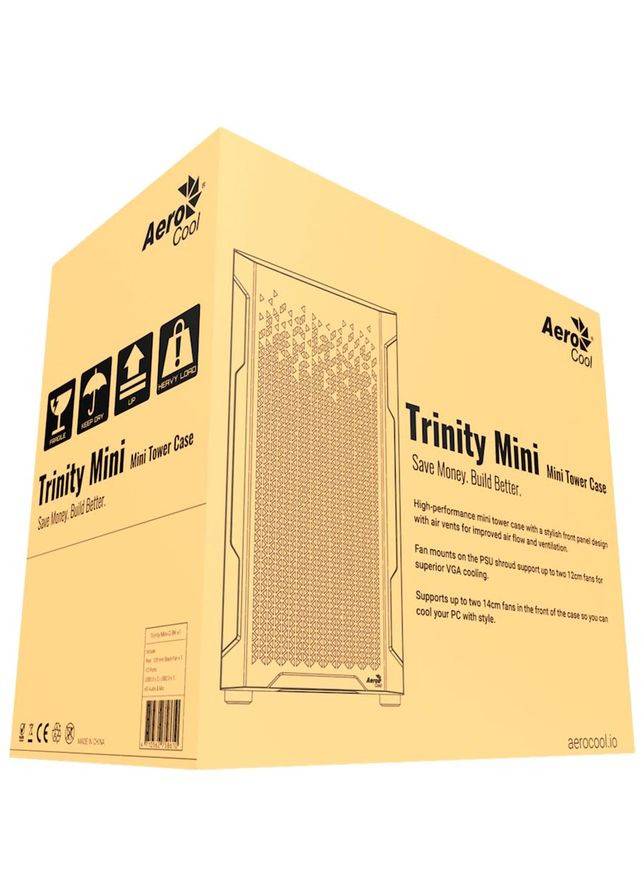 Корпус Trinity Mini Tempered glass (Trinity Mini-G-BK-v2 Black) Aerocool (363837498)