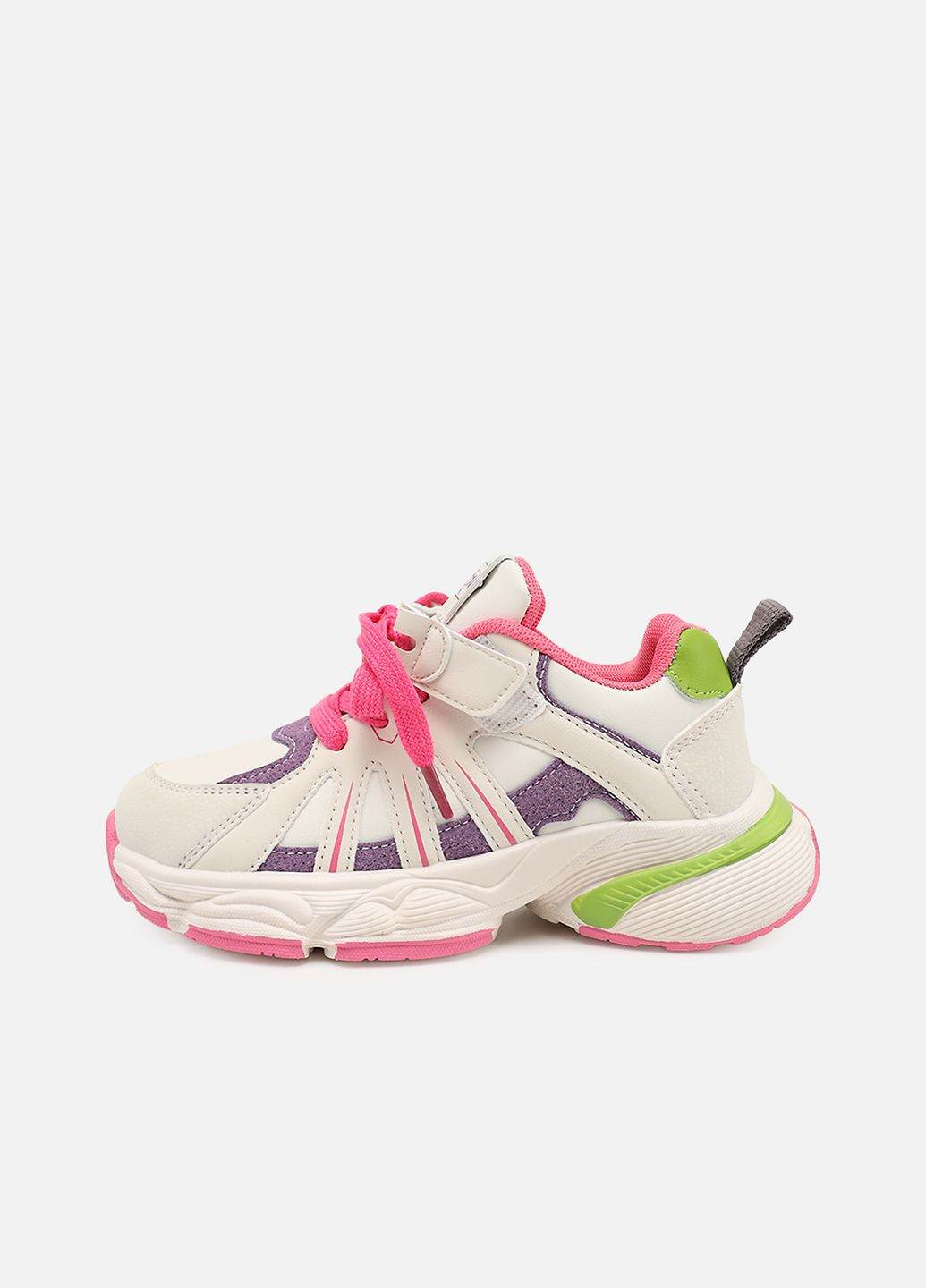 Молочні осінні кросівки для дівчинки, на пласкій підошві колір молочний цб-00273878 Kimboo