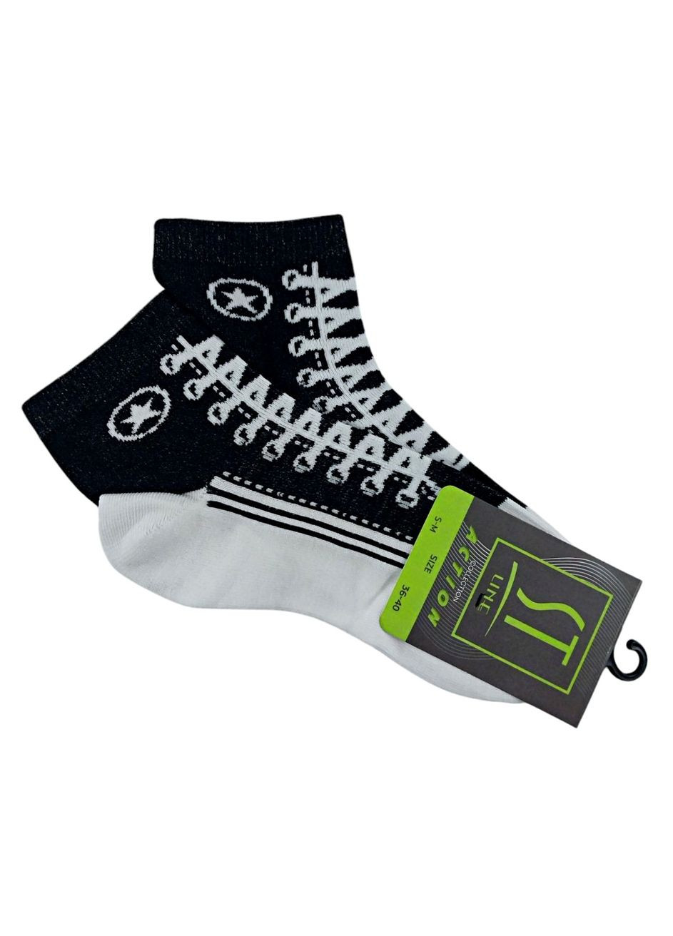 Чёрно-белых носки средние "кеды" демисезонные премиум тм ST LINE рисунки (324262160)