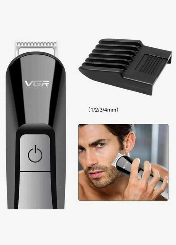 Аккумуляторная машинка для стрижки V-012 6 в 1: триммер для волос и бороды, беспроводная VGR (315737654)