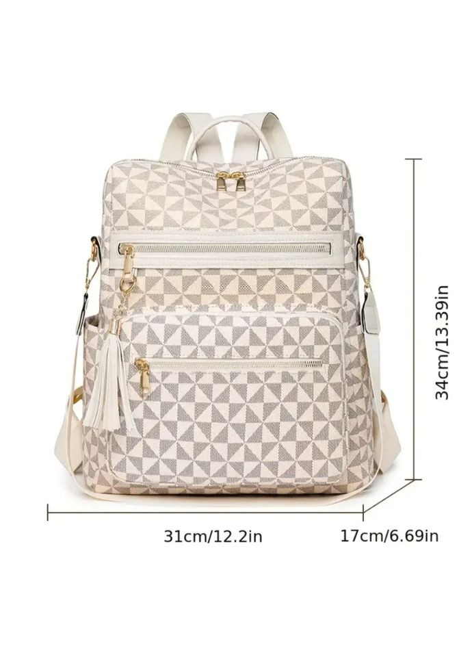 Рюкзак сумка женский городской, кожаный. Бежевый No Brand (325696317)