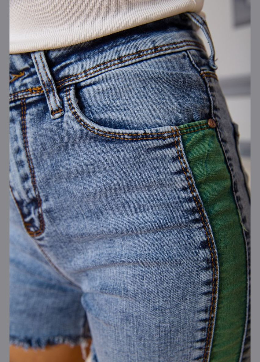 Приталенные джинсовые шорты, синего цвета, Ager (292131446)