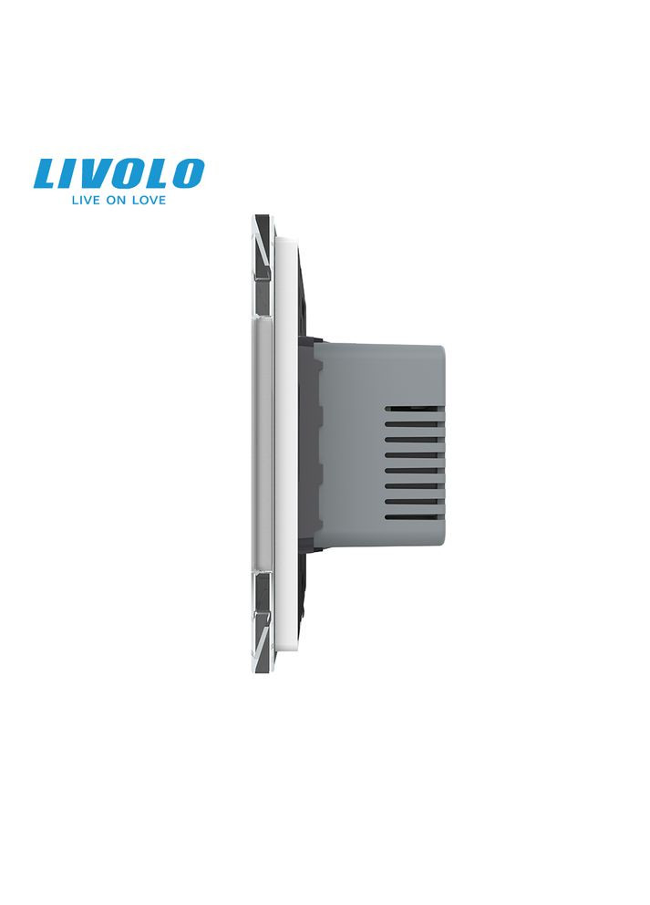Умный Wi-Fi терморегулятор (термостат) сенсорный программируемый для водяного тёплого пола, белое стекло (VL-M7FCQ1Z2-2WP) Livolo (371777273)