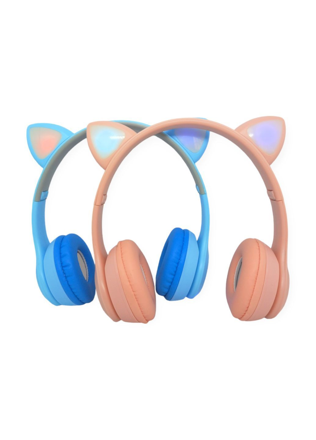 Навушники бездротові Bluetooth з котячими вушками та різнокольоровим LED ЛІД підсвічуванням Y47 слот для картки пам'яті No Brand (283299792)