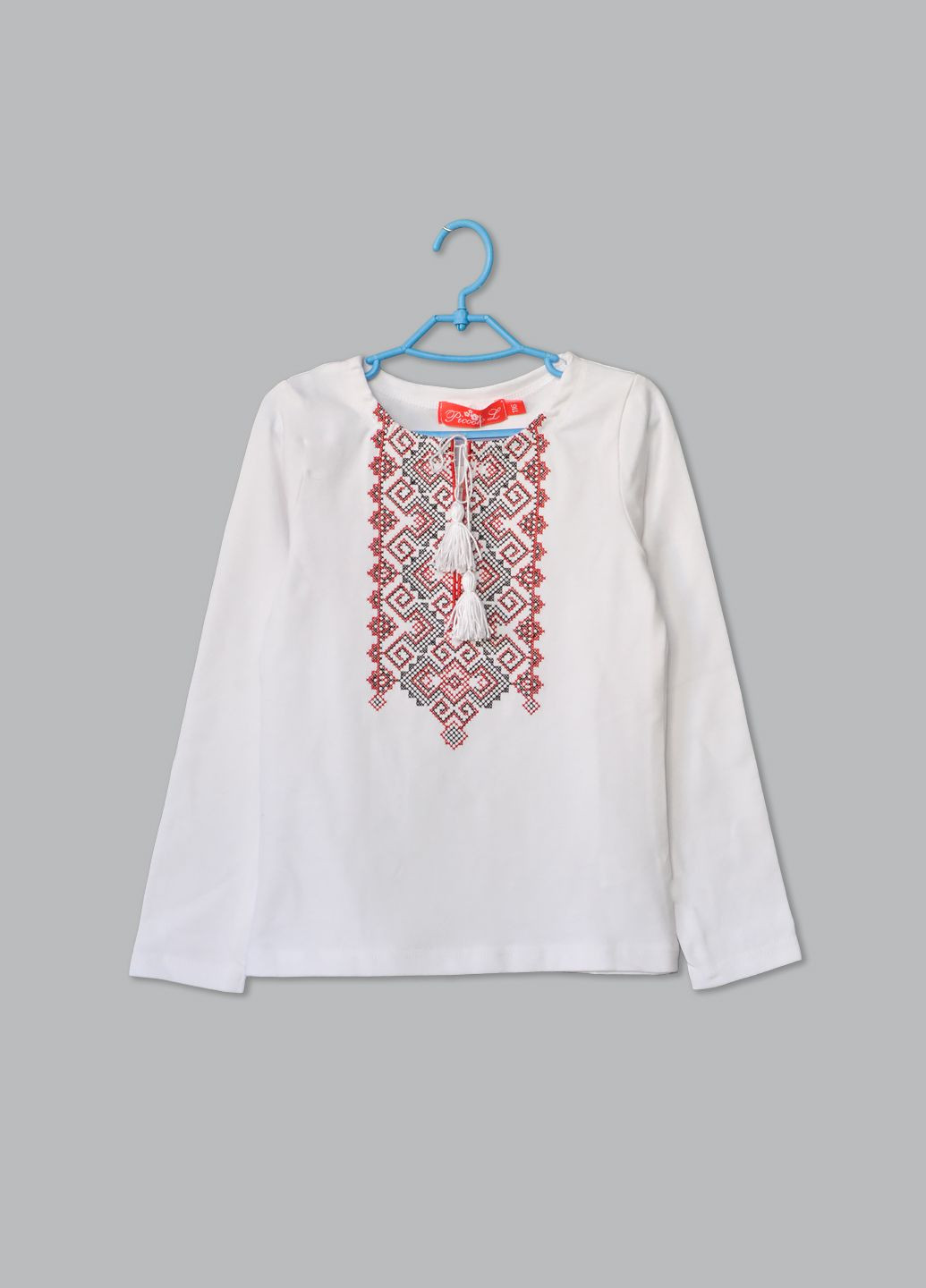 Біла вишиванка-футболка Piccolo візерунок геометричний (297523351)