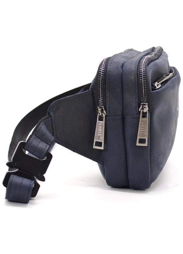 Мужская кожаная сумка на пояс через плечо для телефона и для документов маленькая Синий 38586 TARWA (352165937)
