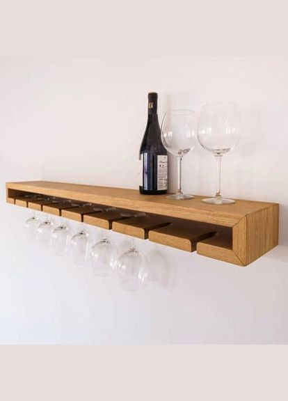 Полка для бокалов из дерева Неола сиена (ОБС-005605) No Brand (327423013)