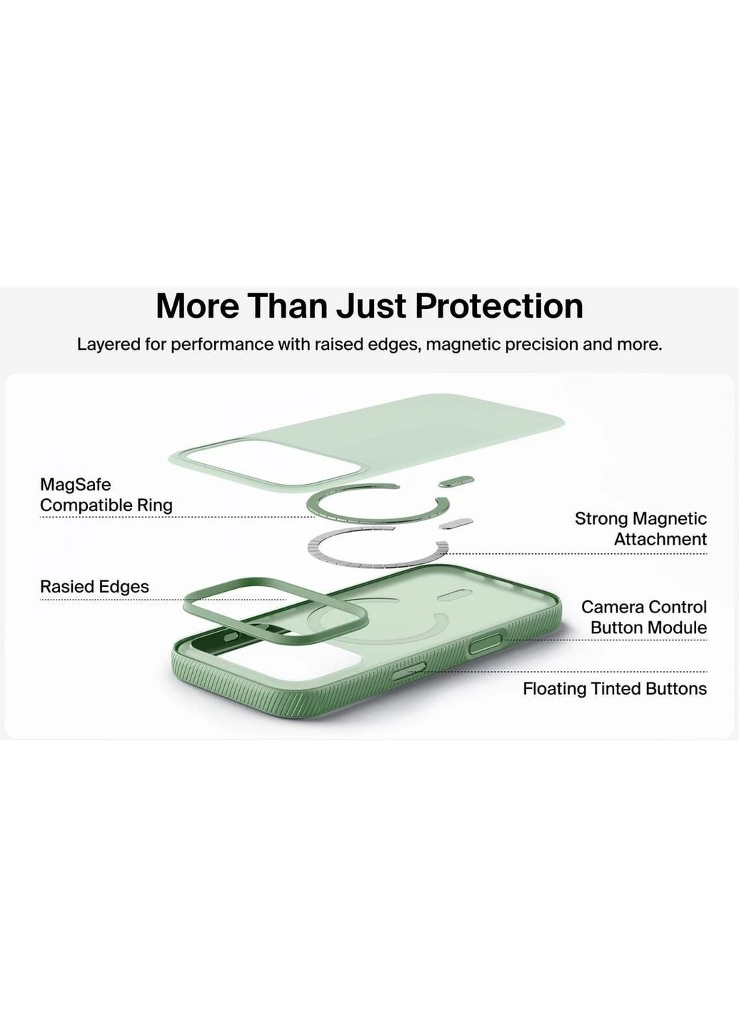 Чохол для iPhone 17 Pro Max, Magnetic Protective Grip, Sage (MSA036HQSE) Belkin (372464777)