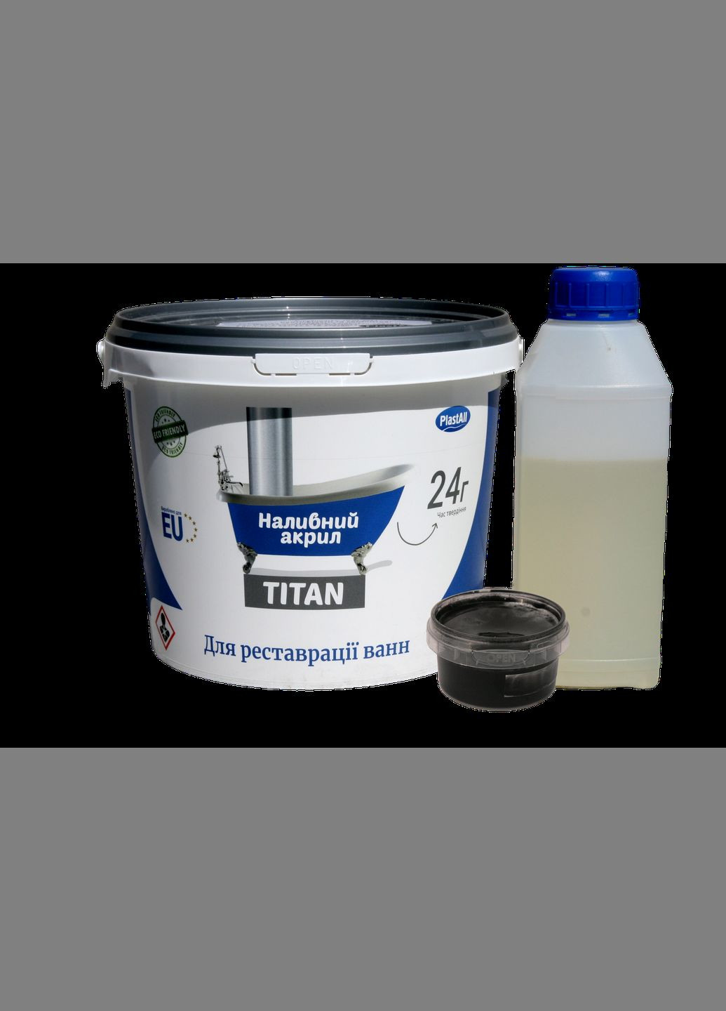 Рідкий акрил для реставрації ванн Titan 1.7 м 3.3 кг Plastall (363131468)