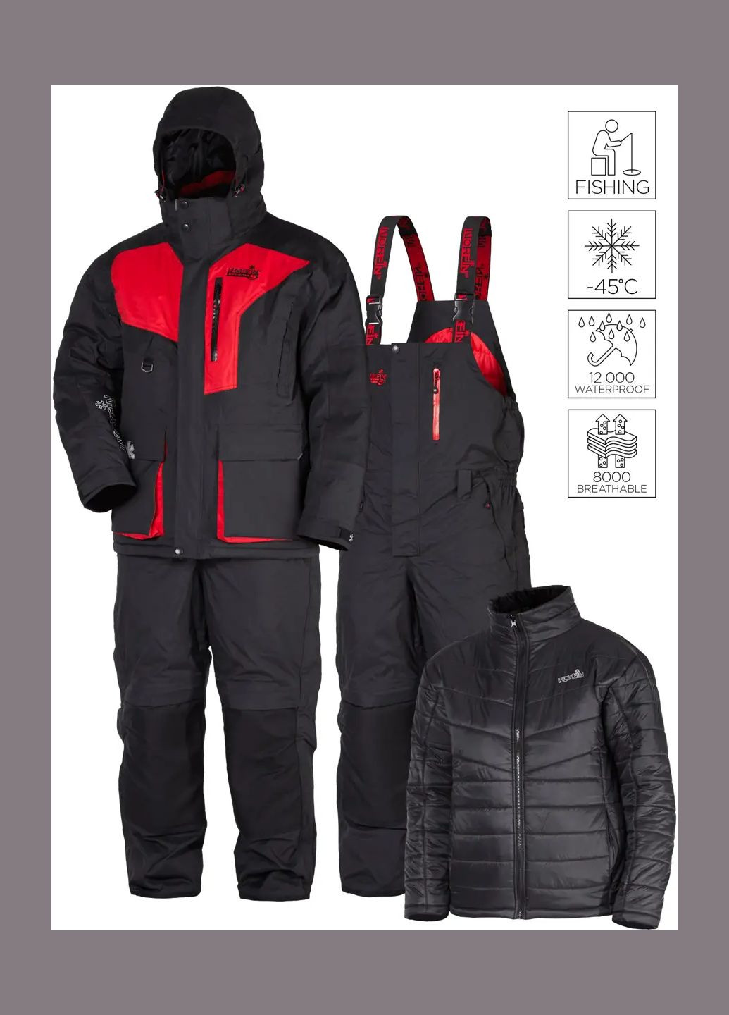 Красный демисезонный костюм extreme 5 -45°c/12000мм Norfin