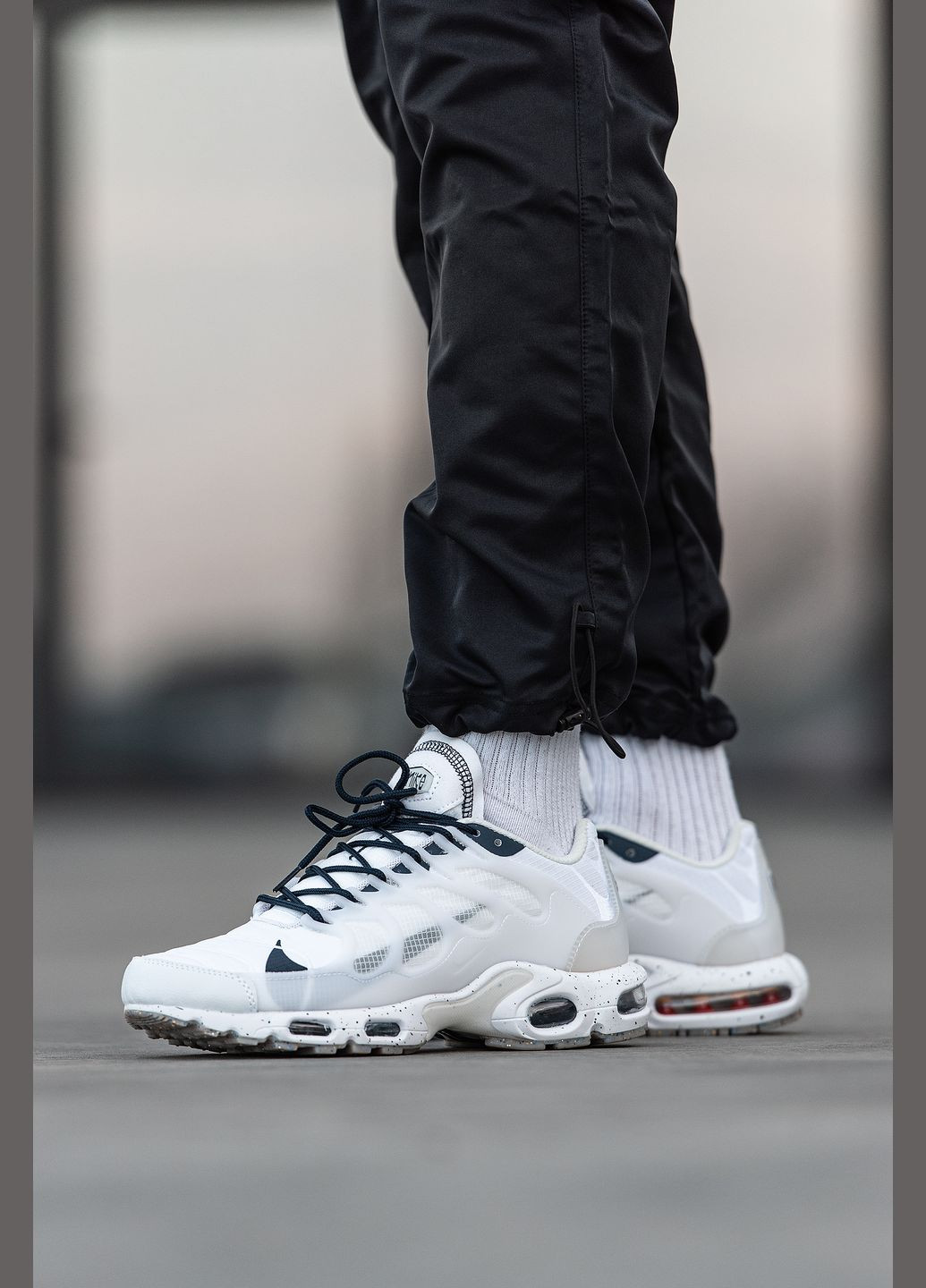Белые демисезонные кроссовки мужские nike air max tn plus terrascape white | найк аир макс тн плюс белые No Brand