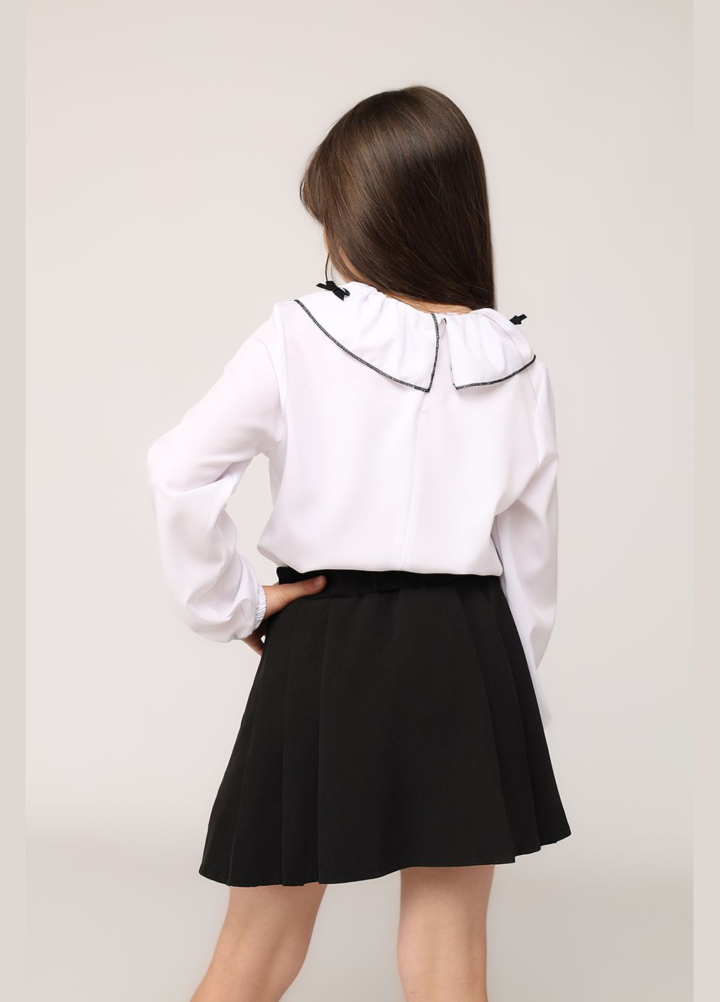 Блуза з довгим рукавом для дівчинки колір білий ЦБ-00276955 Yuki (338375510)