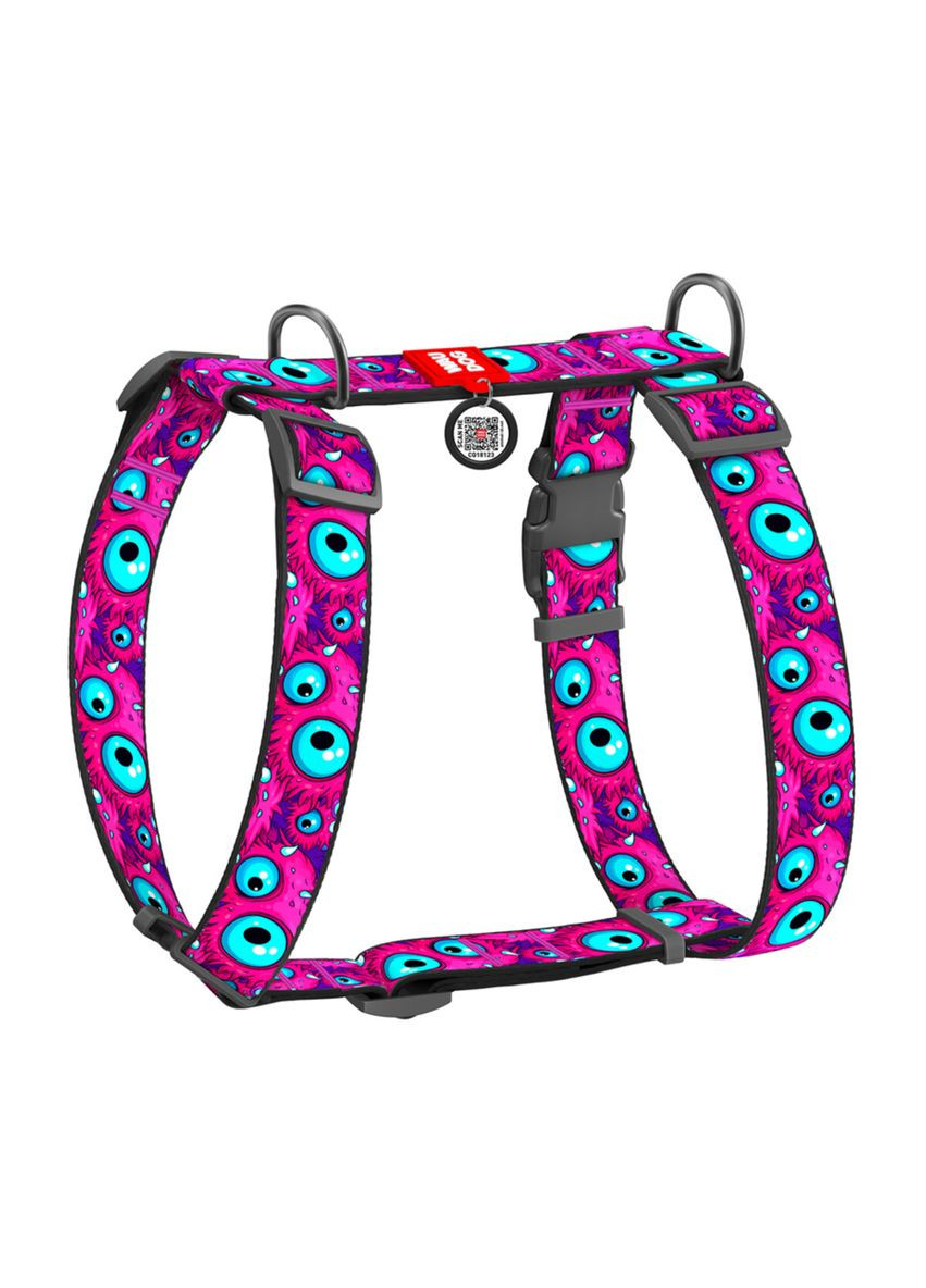 Шлей для собак анатомический H-образный Nylon с QR-паспортом, XL, Ш 35 мм, А 55-95 см, В 70-110 см WAUDOG (322642821)