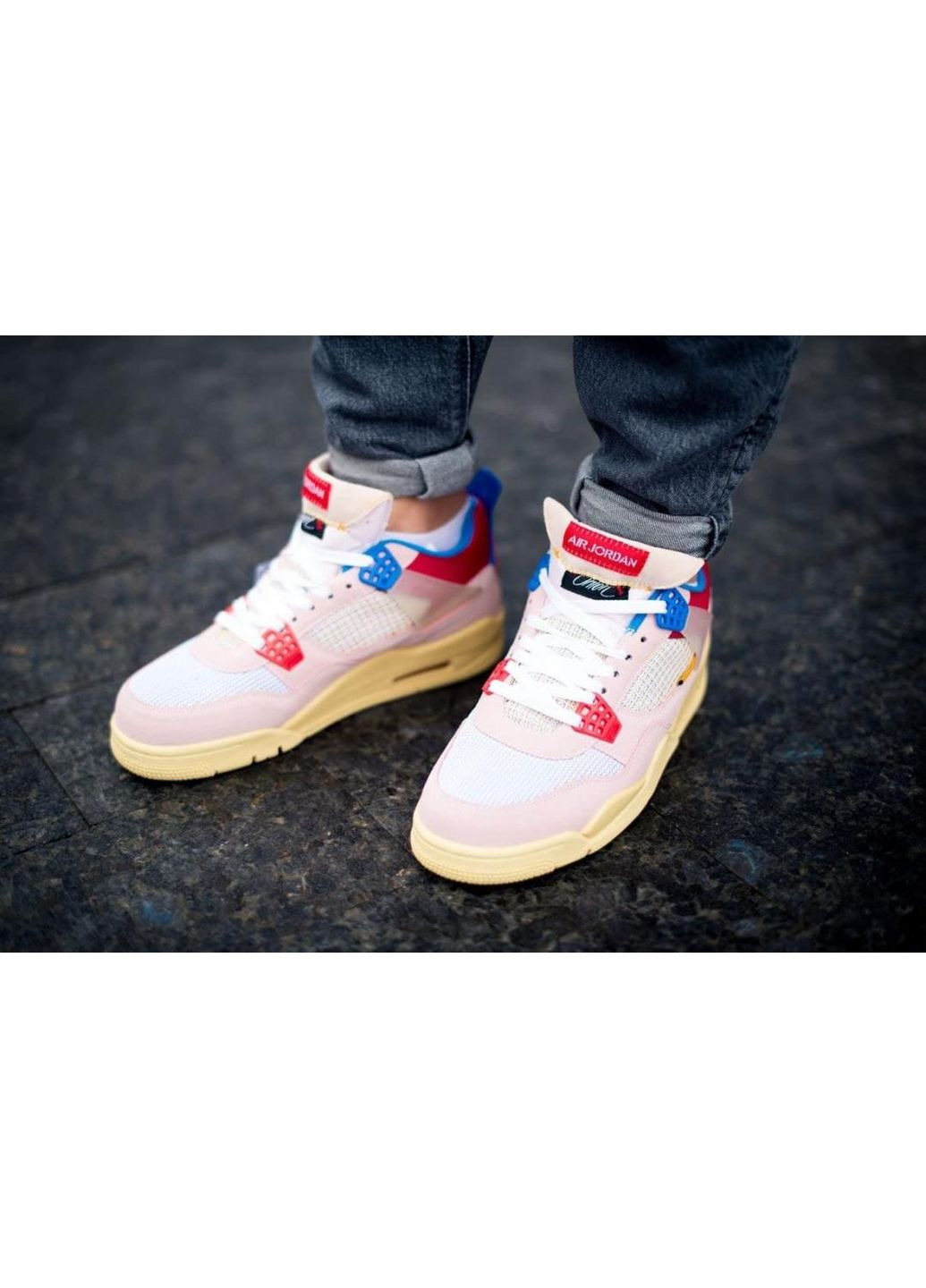 КРОСІВКИ ЖІНОЧІ NIKE AIR JORDAN RETRO 4 SP UNION - GUAVA ICE НАЙК АІР ДЖОРДАН No Brand бежеві демісезони (369393334)