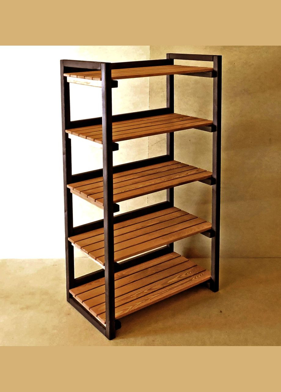 Стеллаж кухонный из дерева Фанбим 5 венге-охра (СТА-51131204) No Brand (327847998)