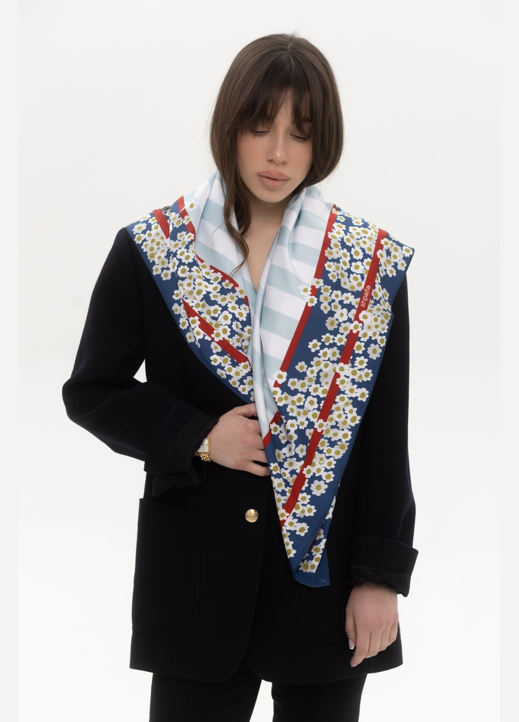 Шовкова хустка «Ромашка» 67х67 см різнокольоровий Shpalta (333823881)