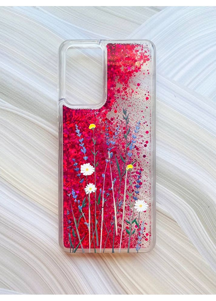 Чехол с плавающими блестками на Xiaomi Redmi Note 10 Pro/10 Pro Max Полевые цветы (принт 270) CASE CONTROL (360695874)