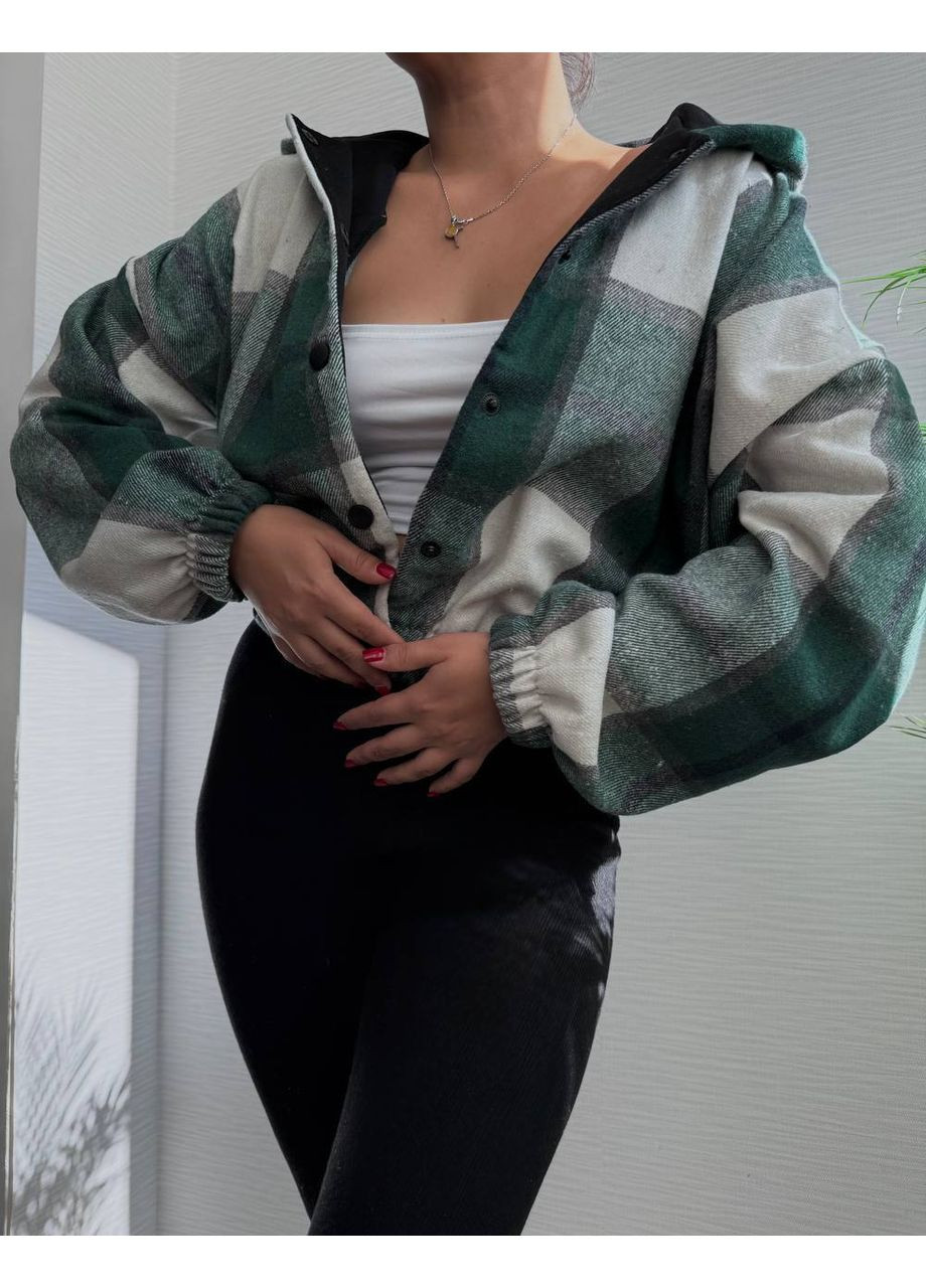 🧥 Бомбер з подвійним капюшоном | Кашемір клітка | Розмірна сітка в описі DK/DL Мода без кордонів на гудзиках (360861355)