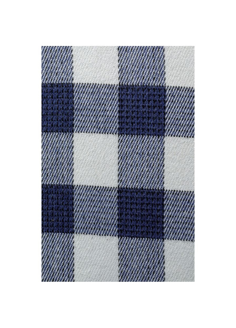 Плед на односпальне ліжко 140х200 з вовни гладкий синій в клітинку 51970214 Lanavitta (316504784)