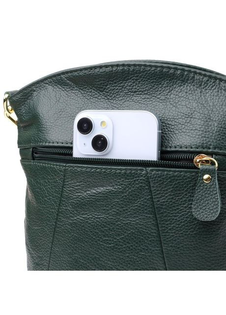 Сумка кросс-боди через плечо женская кожаная маленькая Зеленый 35620 Vintage (336889623)